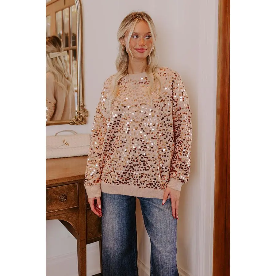 Shine On Knit Sequin Sweater