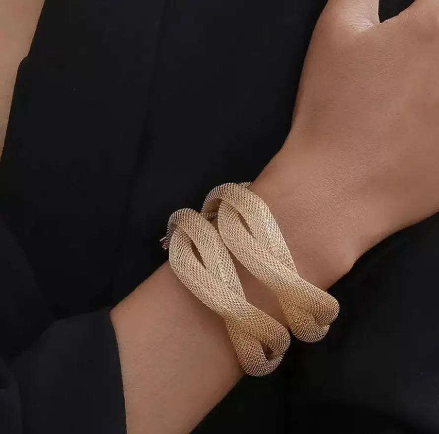 LISA Gold Cuff Wide Bracelets
