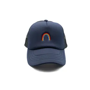 Tiny Rainbow Trucker Hat - Adjustable Classic Embroidered Cap - 100% Cotton Fabric Comfortable Cap
