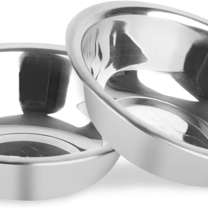 2-Pack Cat Bowls, 5.5'' Stainless Steel Cat Bowl, Pet Food & Water Dishes, Non-Tip and Easy Clean Kitten Bowls for Small Cats, Indoor/Outdoor Use