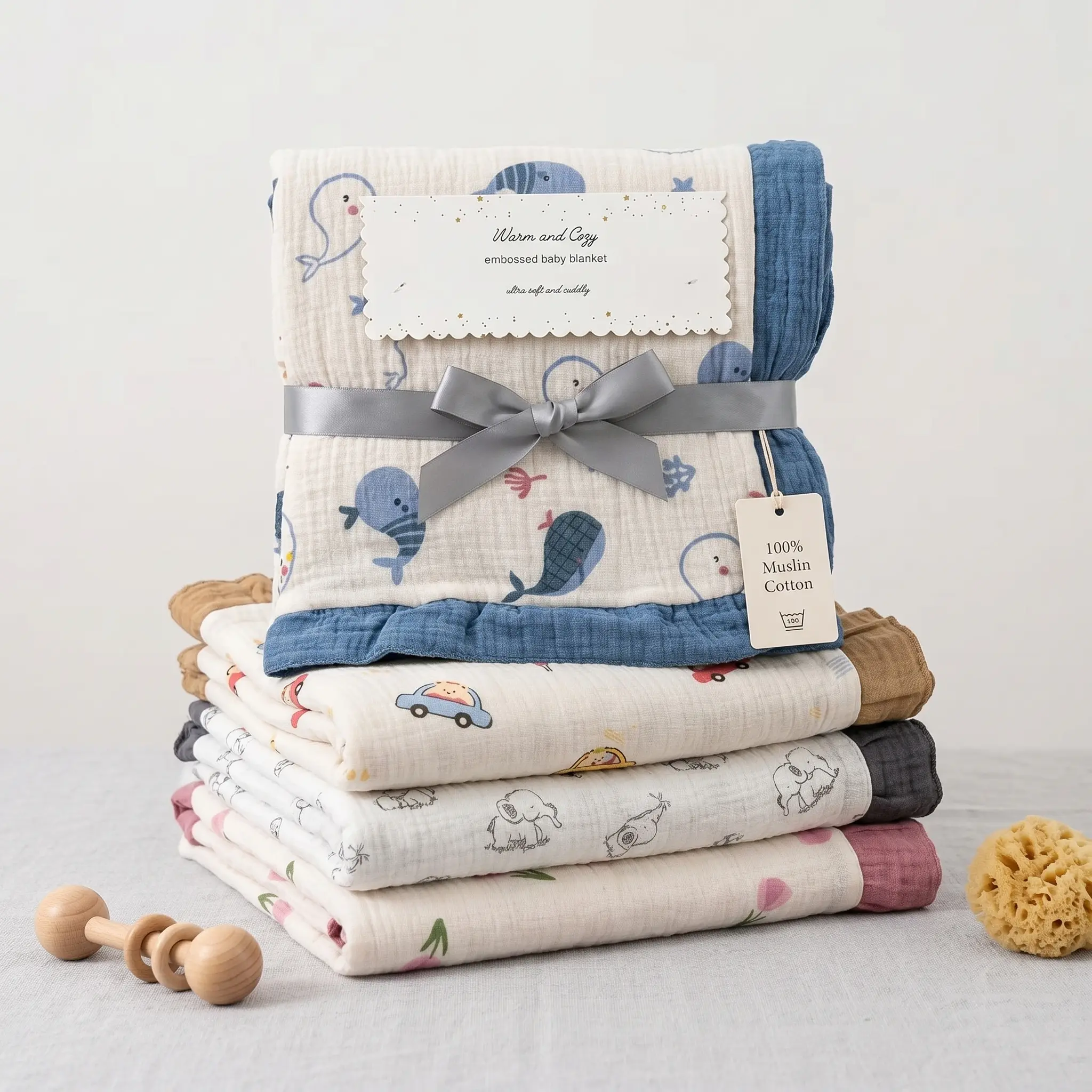 Muslin Cotton Blanket, Lightweight Breathable Gauze Throw Blanket, Soft Multi-Layer Summer Blanket for Baby, Toddler, Travel & Home Use Bedding Supplies Gentle Soft Bedding