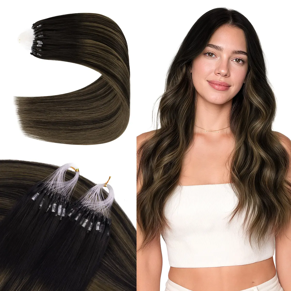 1B/6/1B-Balayage Natural Black to Chestnut Brown