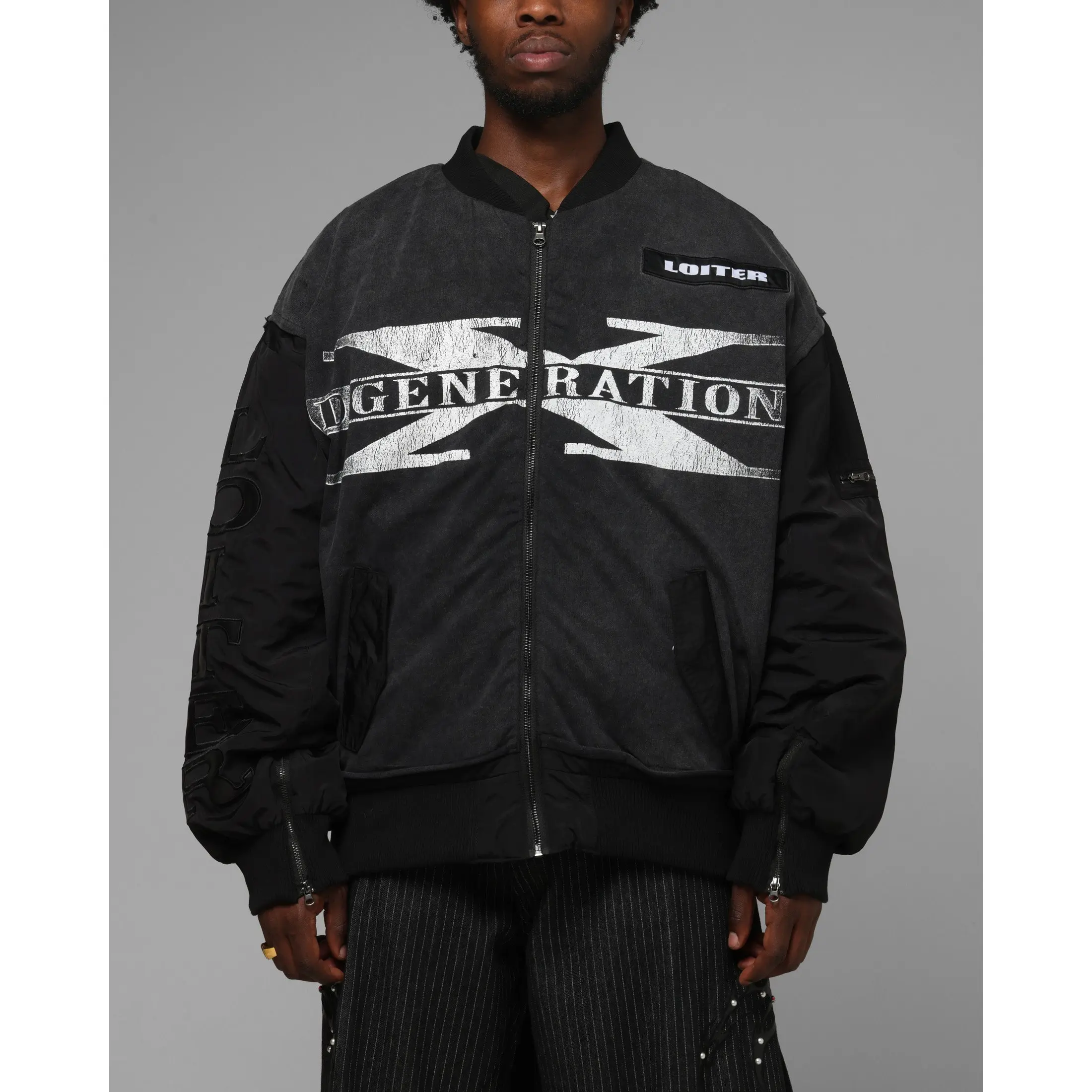 Loiter X WWE DX Generation Bomber Jacket Black