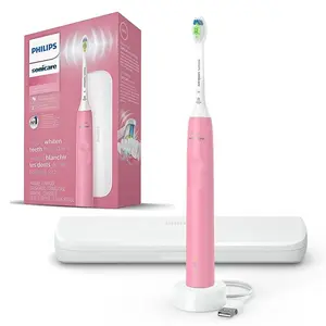 Philips Sonicare Electric Toothbrush DiamondClean - USB Rechargeable, Adult, Pink, with Travel Case - Handle, Daily Oral