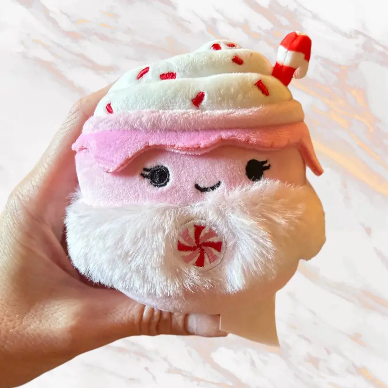 Squishmallow ETHEL 4” Candy Cane Hot Chocolate from the Holiday 2024 Squad