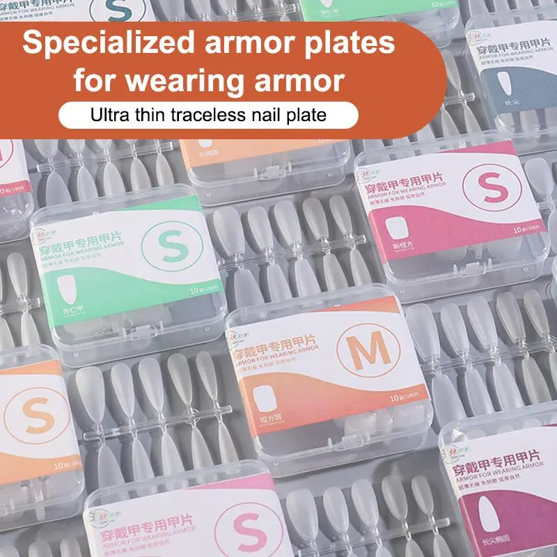 100pcs Press Ons Nails Tips Full Cover Ultra-Thin False Nails Patches Gel Clear Fake Nails Extension Art Accessories