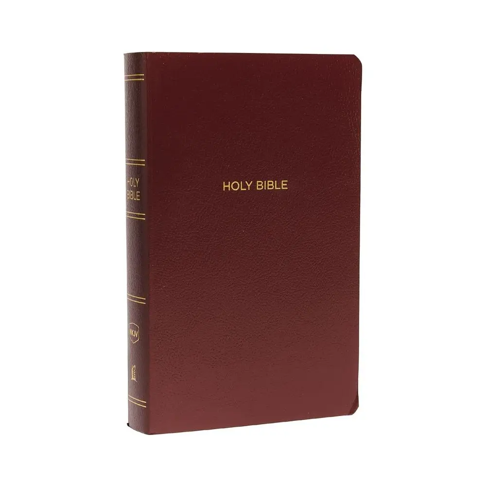 Used Holy Bible - NKJV, Thomas Nelson, Burgundy Leather-Look Imitation Leather, Red Letter Edition, Full Color Maps, 30 Days With Jesus Reading Plan, for Graduations, Birthdays (English), Book