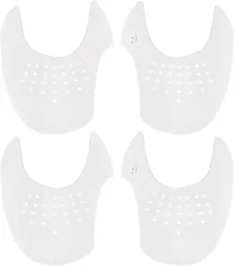 2 Pairs Shoes Crease Protector Toe Box, Prevent Sneaker Shoes Crease Protector for Men and Women 5-12" (White) Footwear Cover