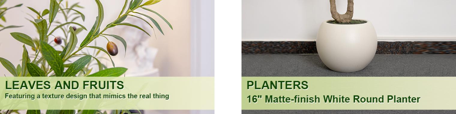 Olive Tree Artificial Indoor, 7FT Tall Faux Olive Tree with 16in Round White Planter, Artificial Plants with Natural Wood Trunk and Lifelike Fruits for Home Office Decor