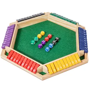 Wooden Dice Game Set for 1-6 Players, Includes 12 Dices, Perfect for Kids and Adults, Ideal for Family Night and Home Parties