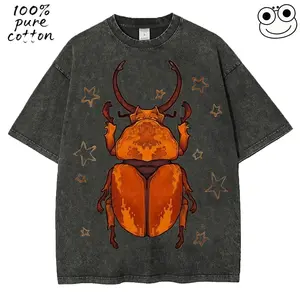 Sparkling Bug Neutral Retro Washed T-shirt - Broken Coloful T-shirt - Size 3XL Large - Short sleeved Washed Shirt - Natural Theme Streetwear Funny and cute clothing graphic tees graphic t shirts graphic tees women tiktok shop deals festival gift