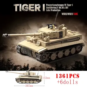 Military WW2 Tiger I Heavy Tank Building Blocks KV-2 Panther Tanks Army Weapons Soldiers Bricks Kids Toys Children Birthday Gift Building Block Sets Building Block Model