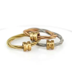 Recycled Guitar String Fidget Ring: Spinning Fidget Jewelry, Bronze Silver Copper