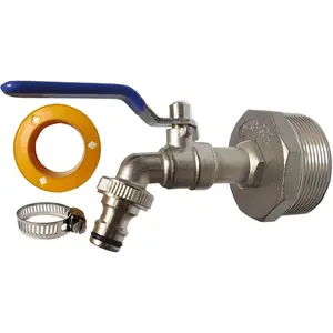 2" Drum Faucet Stainless Steel Barrel Faucet with EPDM Gasket and 3/4" Outlet for 55 Gallon Drum