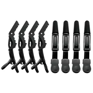 Hair  Clips for Styling 8 Pack, Professional  Hair Clips for Women of Thin Thick Curly Hair Non-Slip Grip Plastic Hair Clip, Black  Hair Clips for Styling, Sectioning