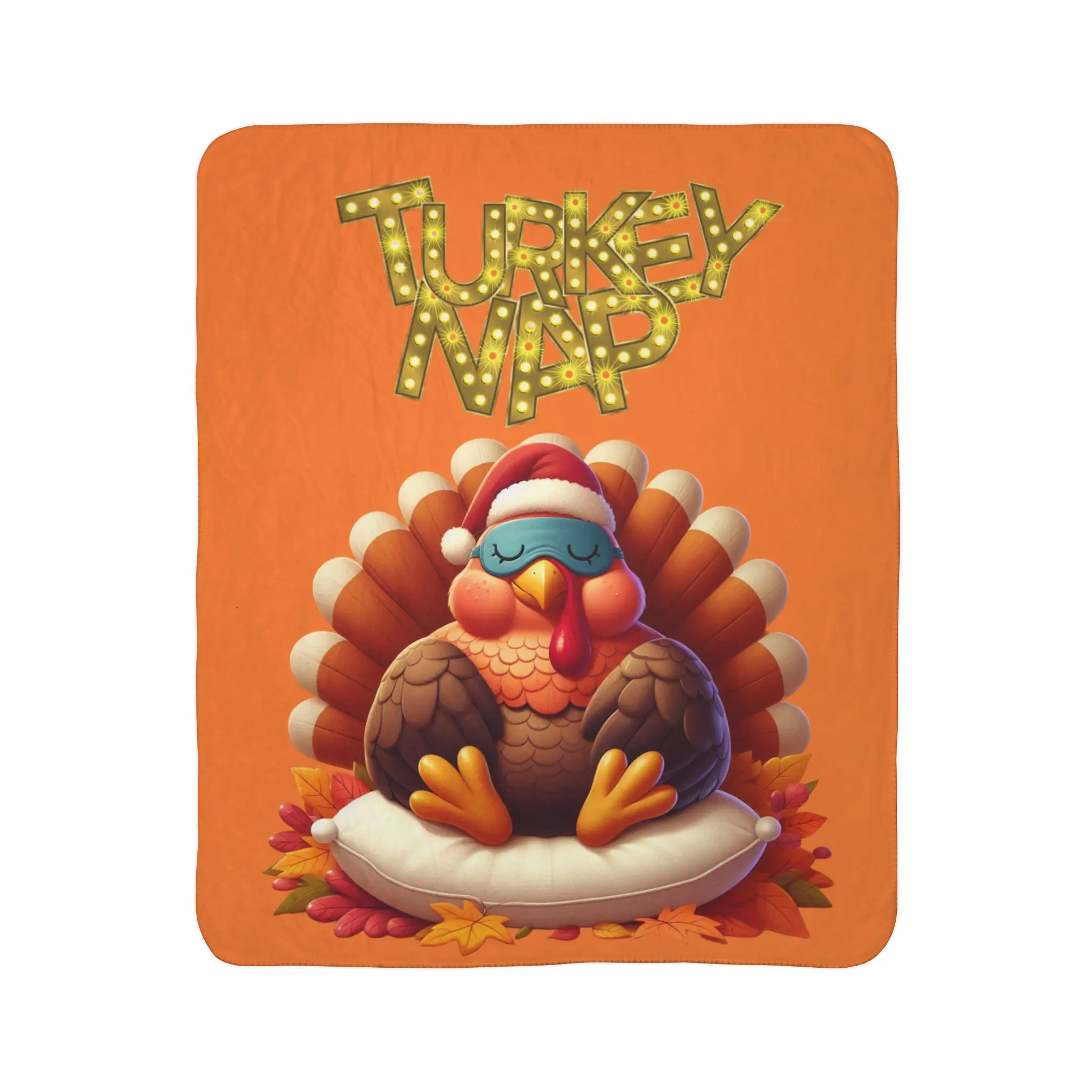 Thanksgiving Nap Fleece Sherpa Blanket