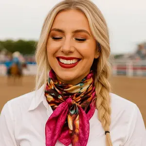 35X35" Fuchsia Floral Wild Rag / Scarf WR3444X