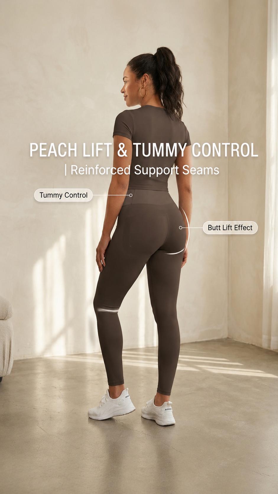 2-Piece Solid-Color Athletic T-Shirt Set Women's Sportswear Set, Slim-Fit RoundNeck Short Sleeves & High-Waisted YogaPants, Ideal for Gym Running OutdoorActivities,  Stretchy Suit Set, Fitness Outfits,Workout Running Outfits-8627 Sporty Crew Neck Sweat Su