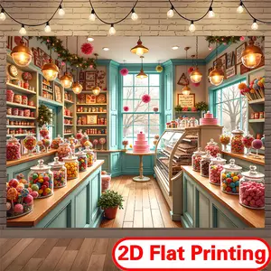 2D Flat Print Polyester Banner Backdrop for Kids Playroom, Nursery & School Events