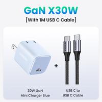 30W Blue Charger+Type-C Cable(3.3 FT )