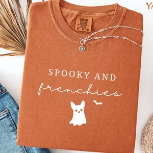Spooky French Bulldog Halloween Shirt, Comfort Colors Frenchie Mama Tee