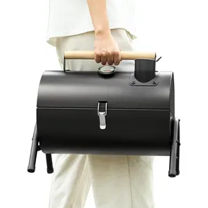 Portable Charcoal Grill for Camping & Outdoor BBQ, Compact Kettle Grill with Lid & Air Vents, Easy Carry Handle, Small Grill for Patio, Picnic, Tailgate (2–4 People)
