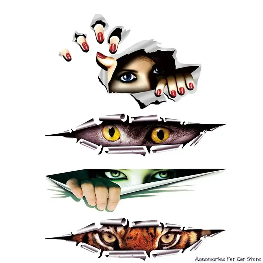Car Auto 3D Creative Sticker Modified Decal Eyes Peeking Monster Waterproof Stickers For Home Motorcycle Anti Scratch Decals