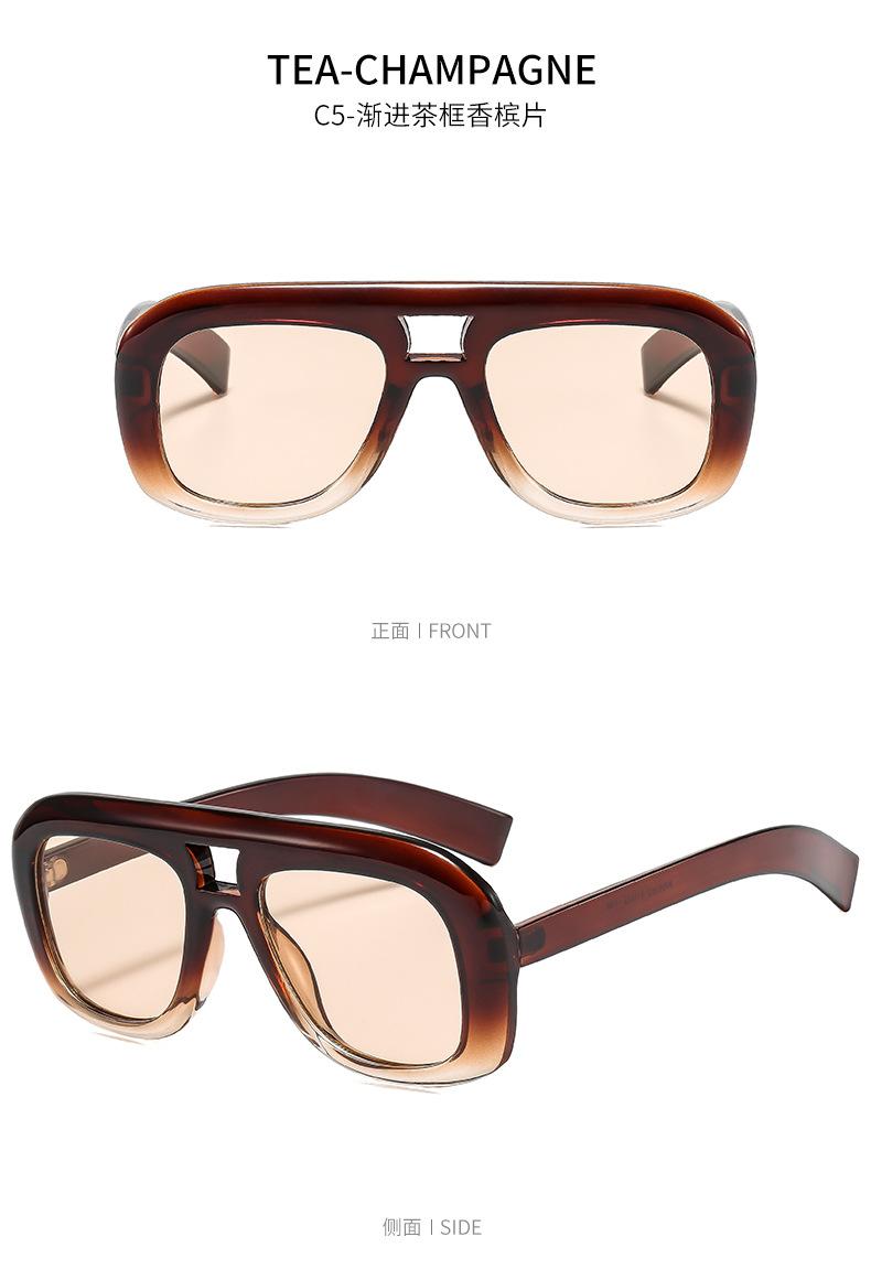 Oversized Retro Aviator Sunglasses for Women Men Y2K Chunky Pilot Frame UV400 Protection Clear Lens Trendy Streetwear Shades