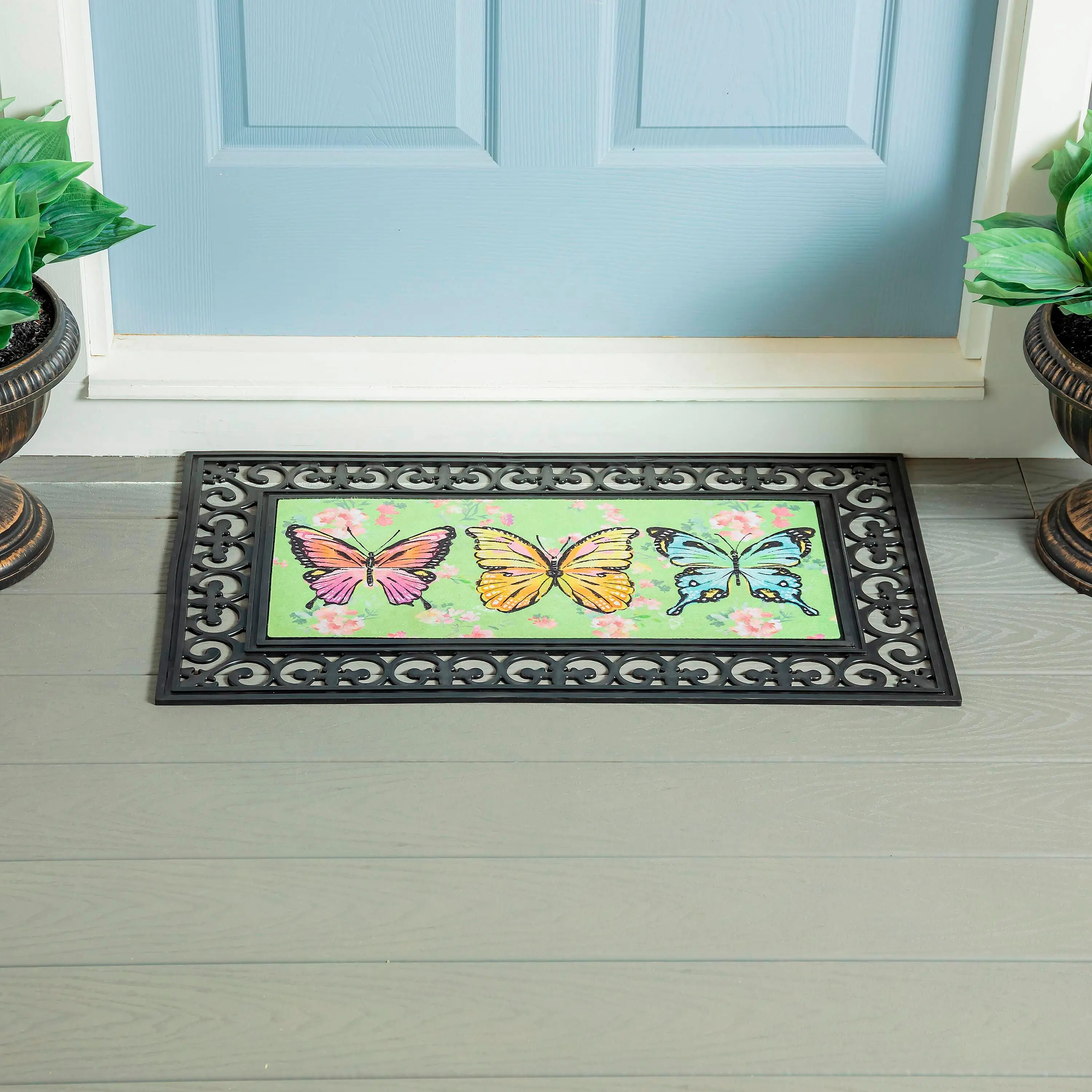 Fleur Scroll Sassafras Mat Tray, 29.91" x 17.72"