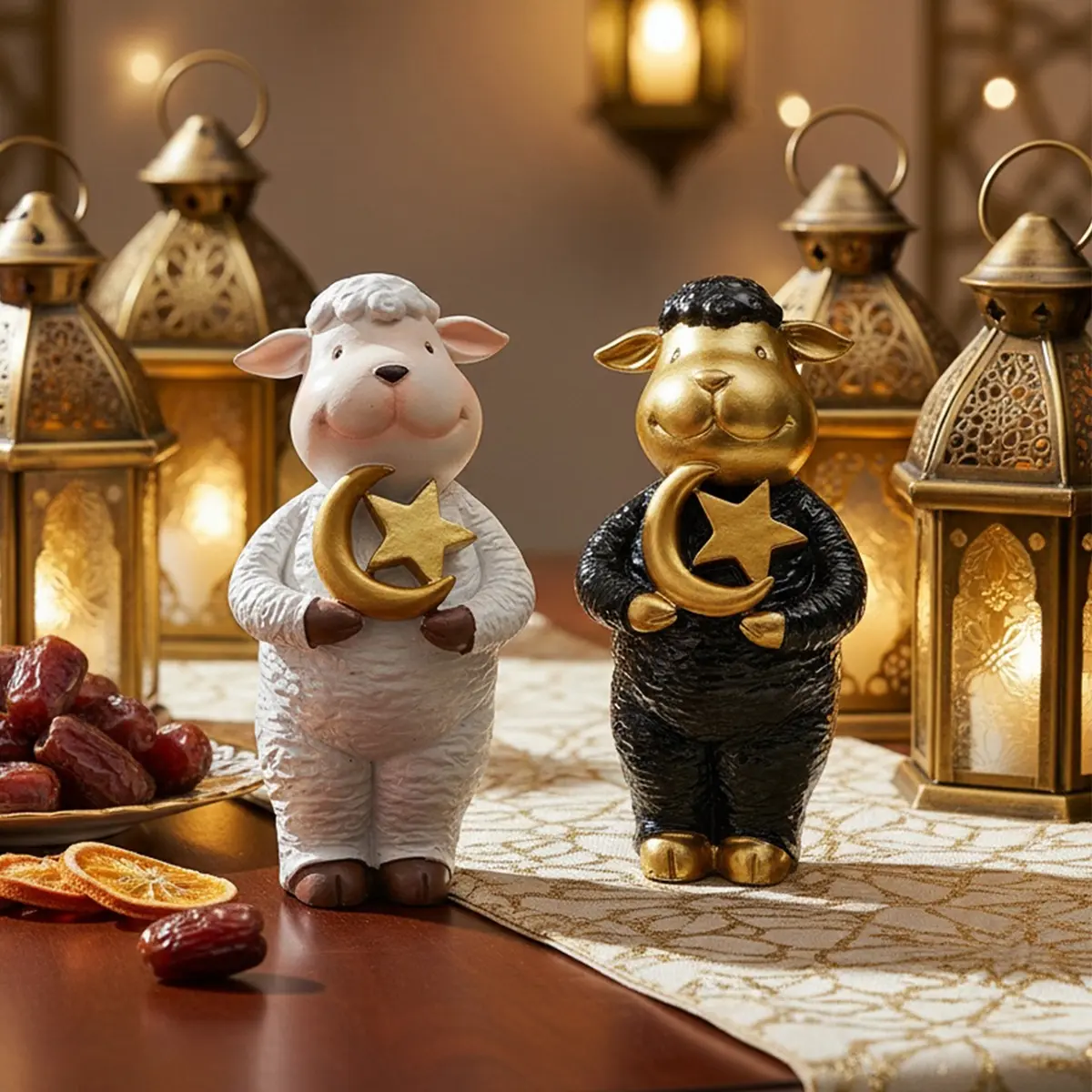 Adorable Ramadan Sheep Sheep Resin Ornament, Festival Home Decor, Religious Decorations, Religious Home Decor, Islamic Home Decor, Eid Al-Fitr Gift, Party and Meeting Decoration