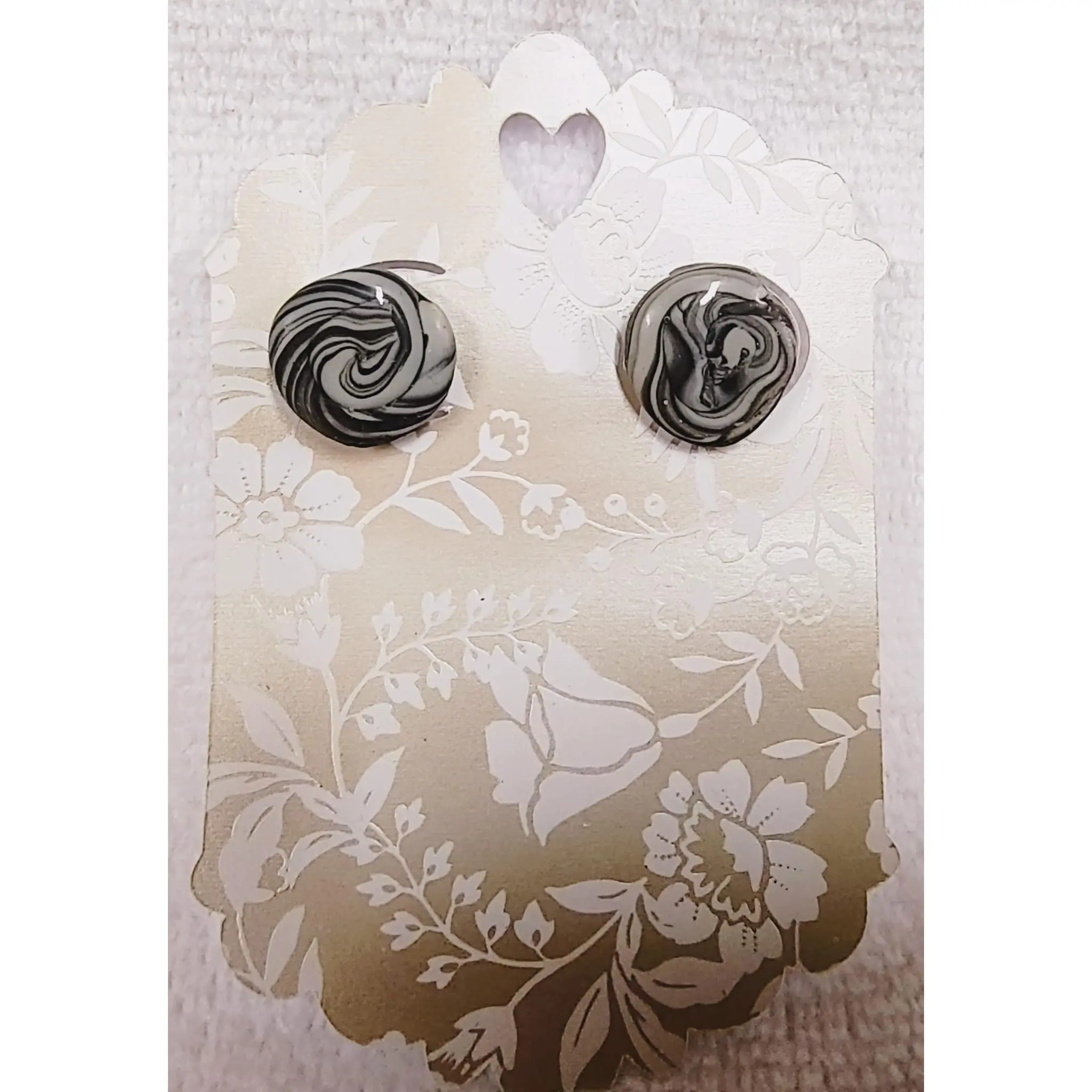 Grey Clay Swirl Earrings