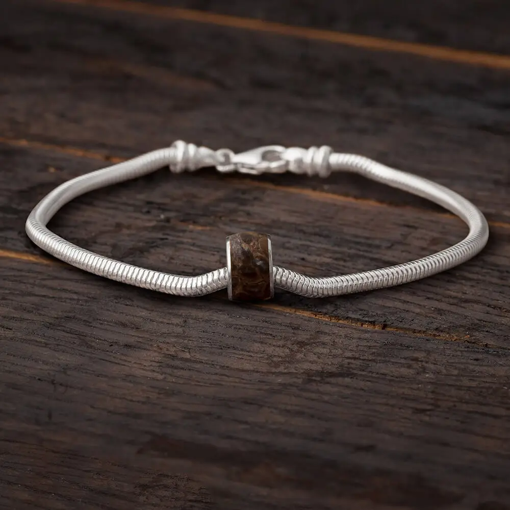Dinosaur Fossil Charm Bead Bracelet