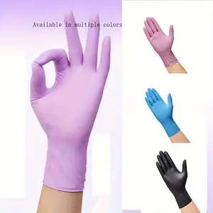 Rubber  EcoClean Latex Cleaning Gloves - Waterproof 100 Nitrile Disposable Gloves, Food Grade, Waterproof, Oil Resistant, Durable and Clean for Beauty, Kitchen Cooking, Dishwashing, Massage Rubber