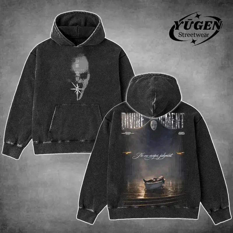 imited "Higuruma Hiromi" Deadly Sentence Judge JJK Premium Retro Vintage Unisex Oversize Anime Manga Acid Washed Heavyweight Cotton Hoodie & T-Shirt, Anime Merch, Gift For Jujutsu Kaisen Fan.