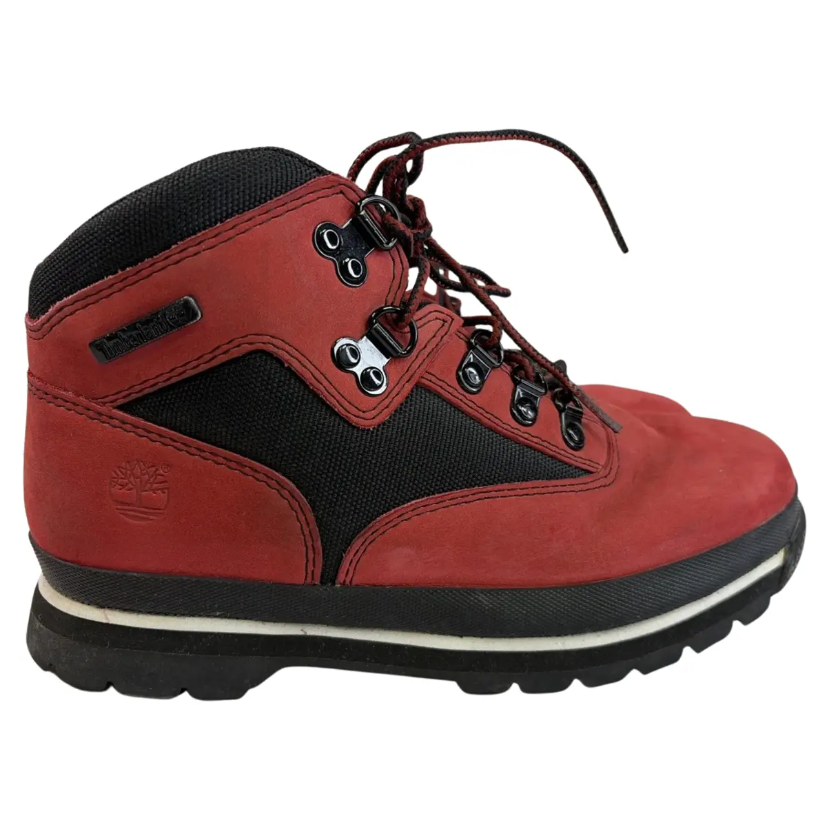 Timberland Euro Hiker L/F Barbados Cherry Red Youth Fashion Shoes New
