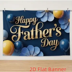 Summervibes 1PC Polyester 2D Flat Custom Backdrop - Happy Father's Day Decorative Banner, Birthday Party Scene Curtain, Ideal for Family Gatherings (Home & Festive Party Supplies),summervibes