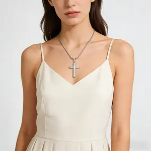 To My Dad Cross Necklace, Sentimental Father's Day Gift from Daughter Son, Meaningful Keepsake with Love Message