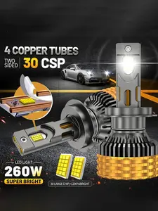 2pcs H7 H4 H11 Led Car Headlight Bulbs 4 Copper Tubes 80000LM 9054 CSP Canbus H1 9005 HB3 9006 HB4 9012 9007 H13 Turbo Lamp 6000K White 12V