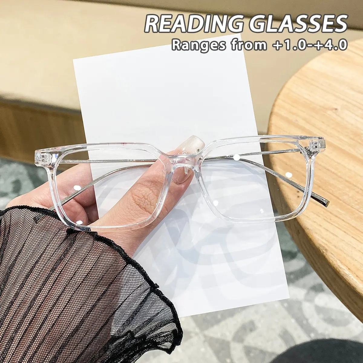 Women's Plastic Square Rivet Studs, Vintage Artistic Casual High-End Elegant Light Luxury Versatile Small Fashion Eyeglasses