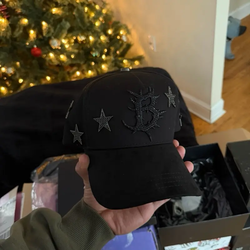 Barbas Hats Dark Nebula Cap with Embroidered Stars and Logo Design for Stylish Outfits