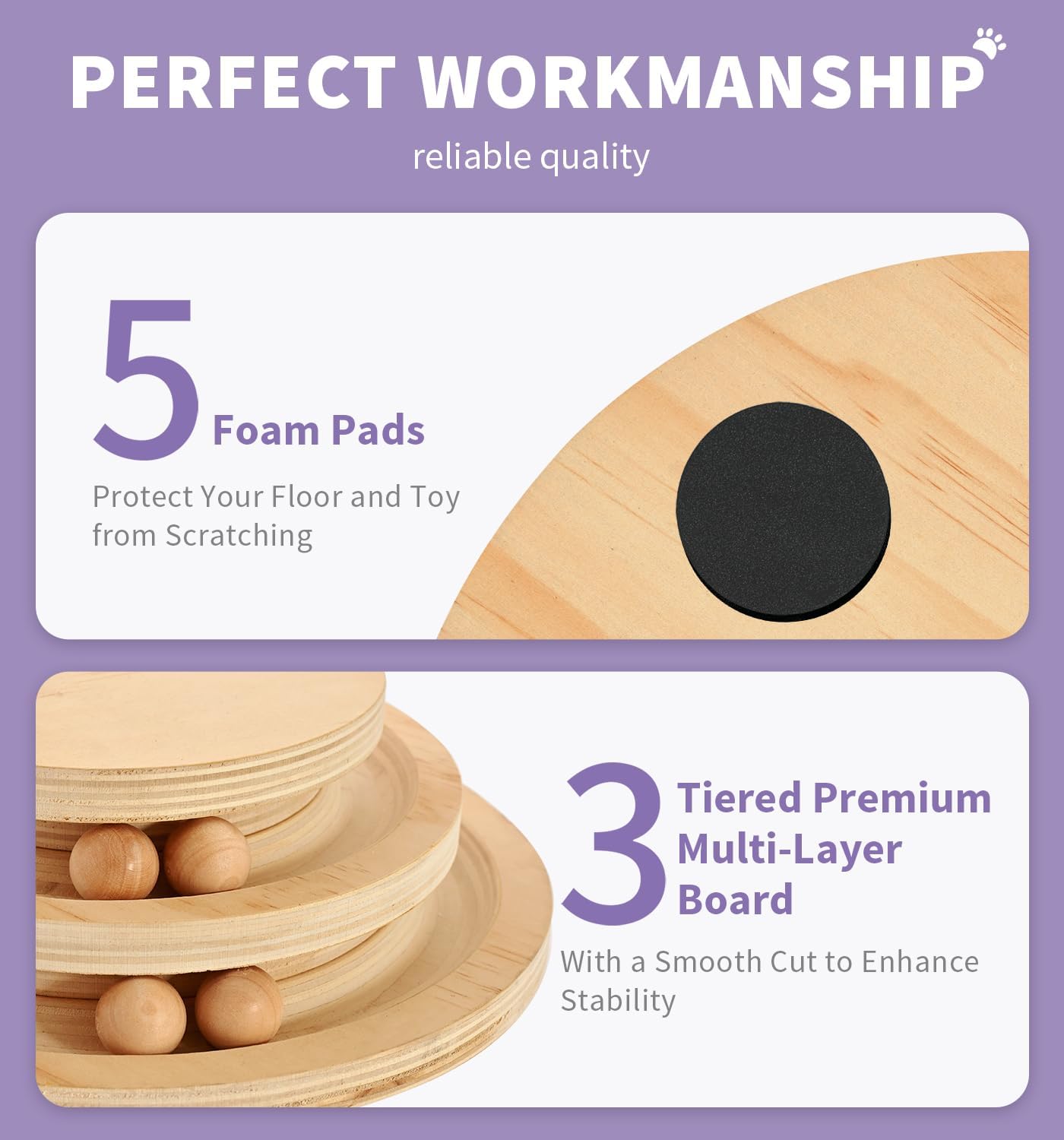 Petlovers Summervibes Wooden Cat Scratching Post with Track Ball Toy, Sisal Cat Climbing Tree for Indoor Cats, Interactive Kitten Scratcher Tower with Hanging Pom-Pom Ball, Cat Activity Center for Kitten Play & Exercise Petlovers Summervibes Wooden Cat Scratching Post with Track Ball Toy, Sisal Cat Climbing Tree for Indoor Cats, Interactive Kitten Scratcher Tower with Hanging Pom-Pom Ball, Cat Activity Center for Kitten Play & Exercise