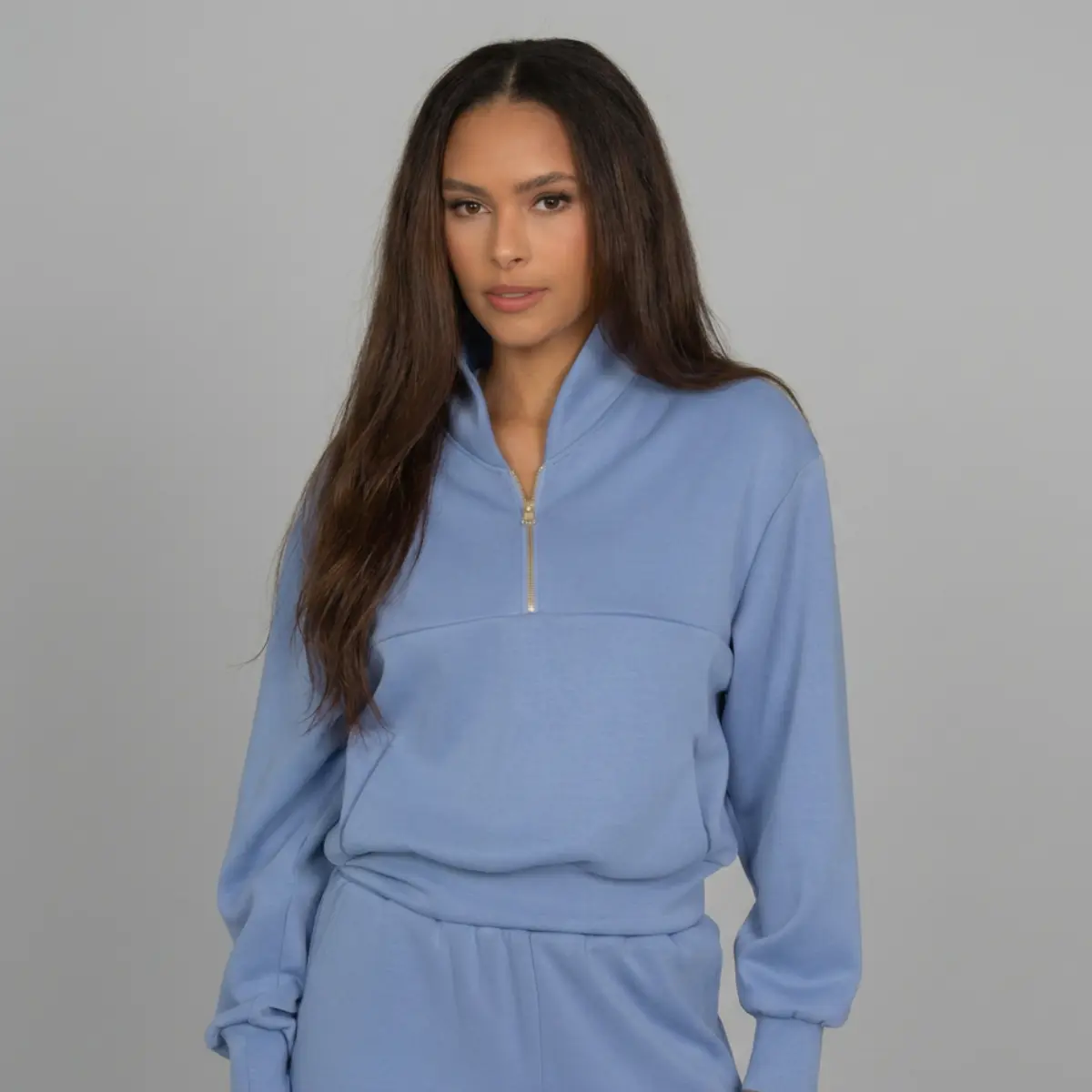 Periwinkle LuxeSoft Lounge Quarter Zip Casual Lounge Set
