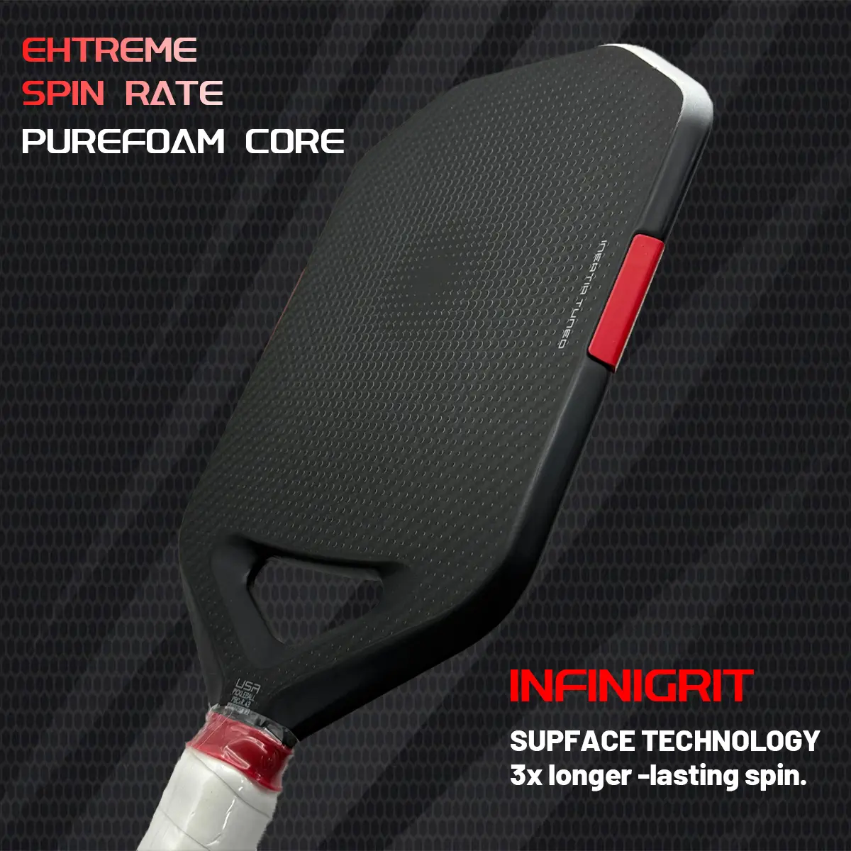 T X S Pro Player MOI Tuning System USAPA Approved InfiniGrit Florek Carbon Fiber 16mm Pure Core Pickleball Paddle