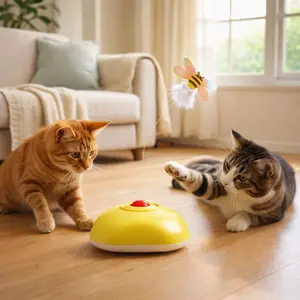 Interactive Cat Toy with Flutter Bug, 3 Play Modes, Motion-Activated, Automatic Obstacle Avoidance, Enrichment Toy for Indoor Cats