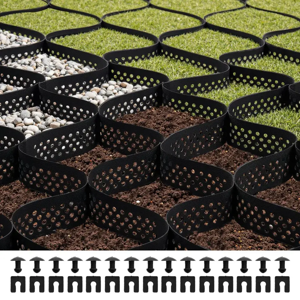 【Summerfinds】VEVOR Heavy-Duty Multi-Use Gravel Grid3 in Depth24.93 x 9.52 FT/7600 x 2900 mm1880 LBS Per Sq Ft Grass Ground RetainerPermeable Geo Grids for Driveway StabilizationGardenRV ParkingHeavy-Duty Support, Heavy-Duty Support