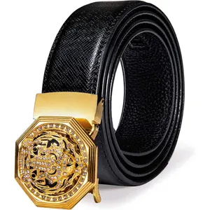 Men's Ratchet Belt Gold/Black/Red/Green/Blue/White Automatic Buckle Business Casual Belt Gift - Adjustable Fit