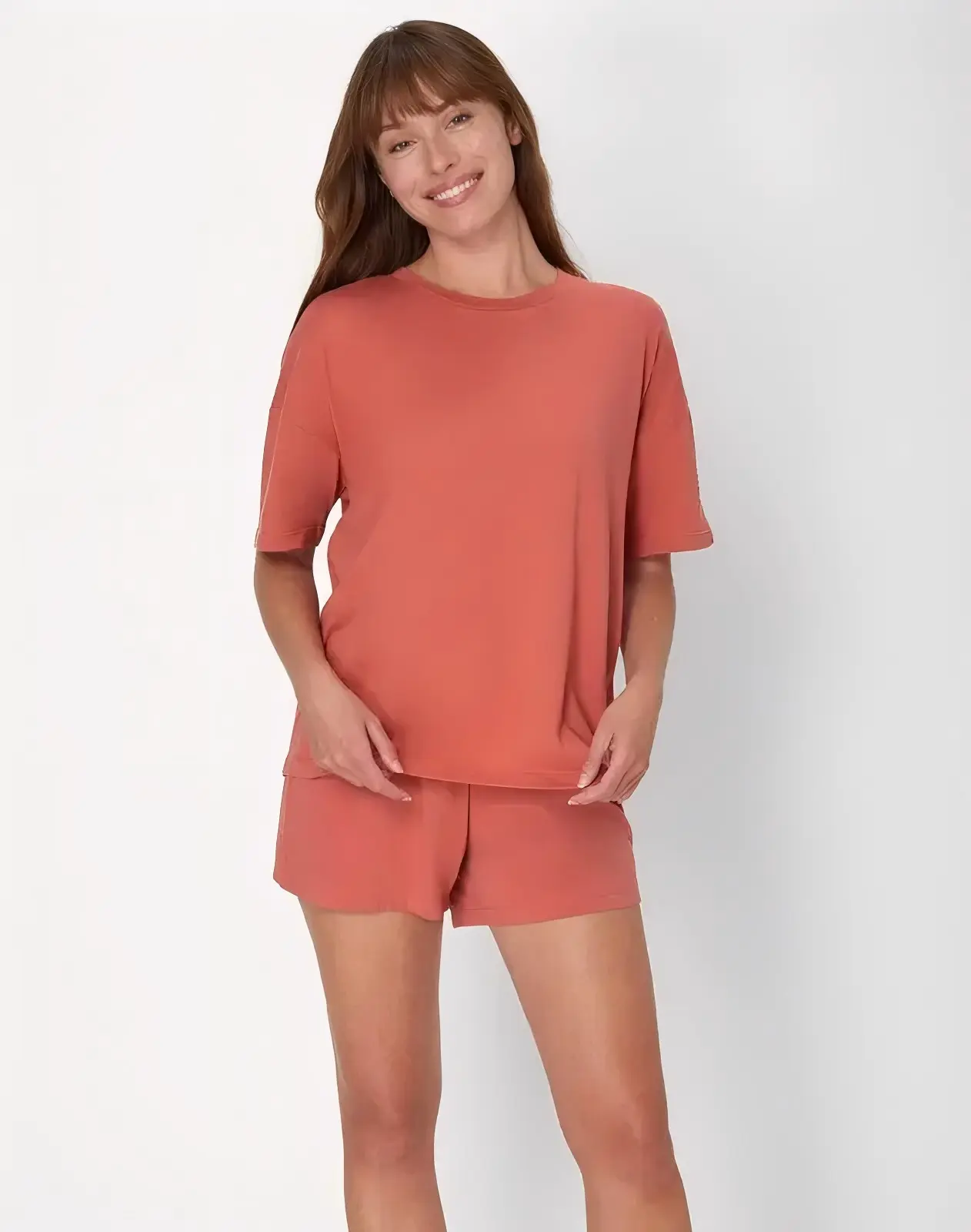 VVZ 2026 Women's 2 Piece Lounge Set - Comfywear Supersoft Boxy T-shirt & Sleep Shorts - Soft Stretch Fabric for Cozy Relaxation
