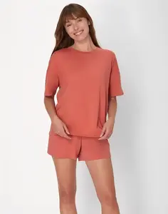 VVZ 2026 Women's 2 Piece Lounge Set - Comfywear Supersoft Boxy T-shirt & Sleep Shorts - Soft Stretch Fabric for Cozy Relaxation