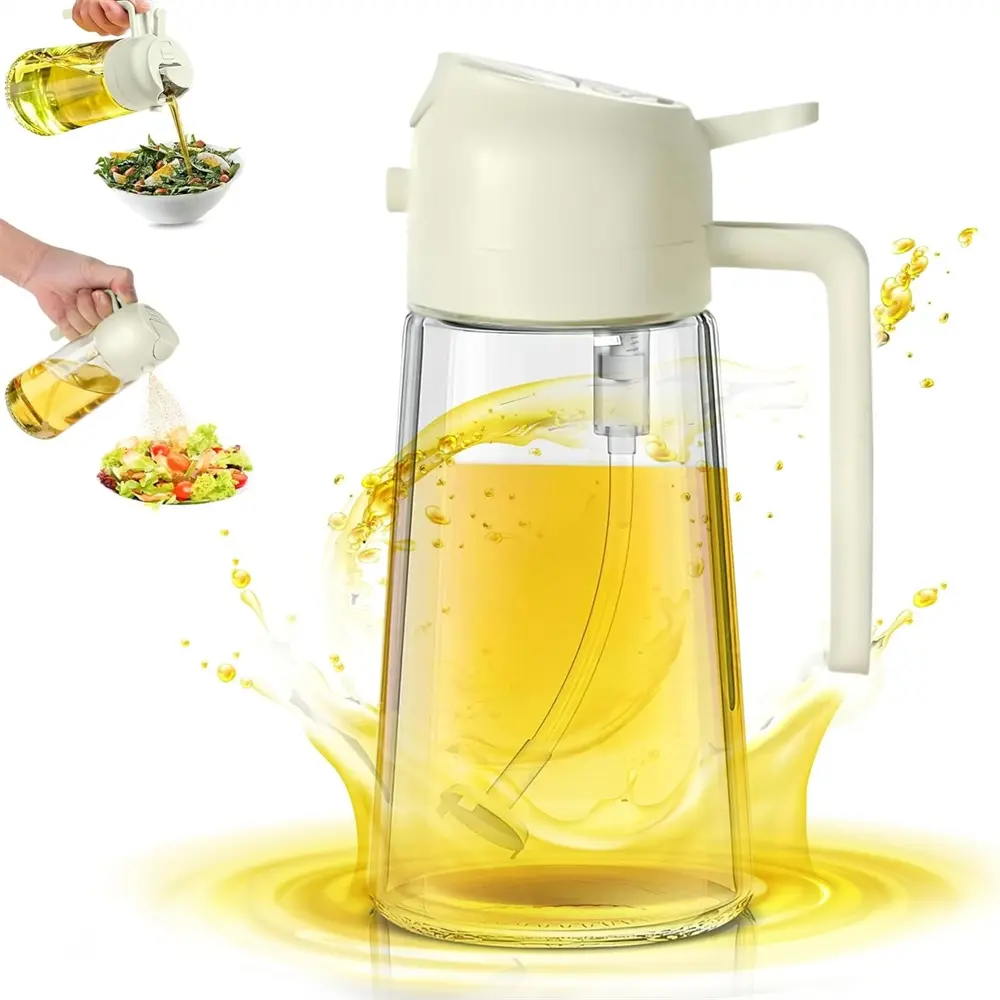 2 in 1 Oil Dispenser-Oil Sprayer,Oil Sprayer for Cooking,Oil Spray Bottle for Cooking,Olive Oil Sprayer,Food-grade 470ML Glass Oil Sprayer and Dispenser for Kitchen Cooking, Kitchen Gadgets, Cooking Oil Container