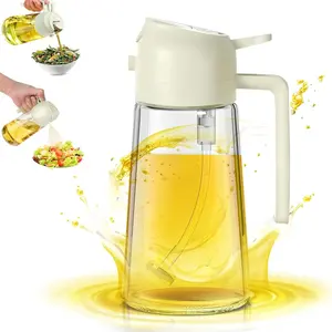2 in 1 Oil Dispenser-Oil Sprayer,Oil Sprayer for Cooking, Olive Oil Sprayer,Food-grade 470ML Glass Oil Sprayer and Dispenser for Kitchen Cooking